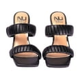 thumbnail image 2 of Ninety Union Ash Pleaded Straps Donut Heel Slide, Black, 10, 2 of 6