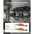 thumbnail image 2 of KFFKFF 2-Tier Heavy Duty Wall Garage Shelving, 4 Pack 2 x 3 ft Steel Wall Mounted Shelving Unit, 24 x 72 Inch Per Shelf Floating Storage Metal Rack for Garage, 1600 lbs Total Weight Capacity, Black, 2 of 9
