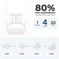 thumbnail image 3 of LOYALICE HDPE Single Hanging Swing Chair – Weatherproof Porch Swing with Ropes for Patio, Garden & Backyard, White, 3 of 7