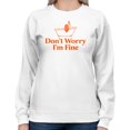 thumbnail image 2 of Smartprints Don't Worry I'm Fine Bathtub Humor Women's Sweatshirt White, Cotton, 2XL, 2 of 4