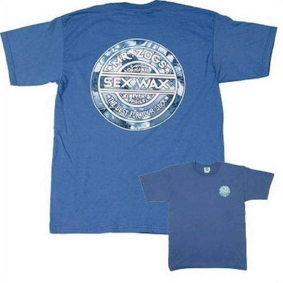 Sex Wax Mens Regular Short Sleeve Hawaiian Dreams Tee in Blue - Medium