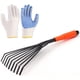 thumbnail image 1 of Juego de rastrillo y guantes de jardín, perfecto para el mantenimiento del jardín, herramienta para eliminar malezas, rastrillo de mano, artículos esenciales de jardinería., 1 of 5