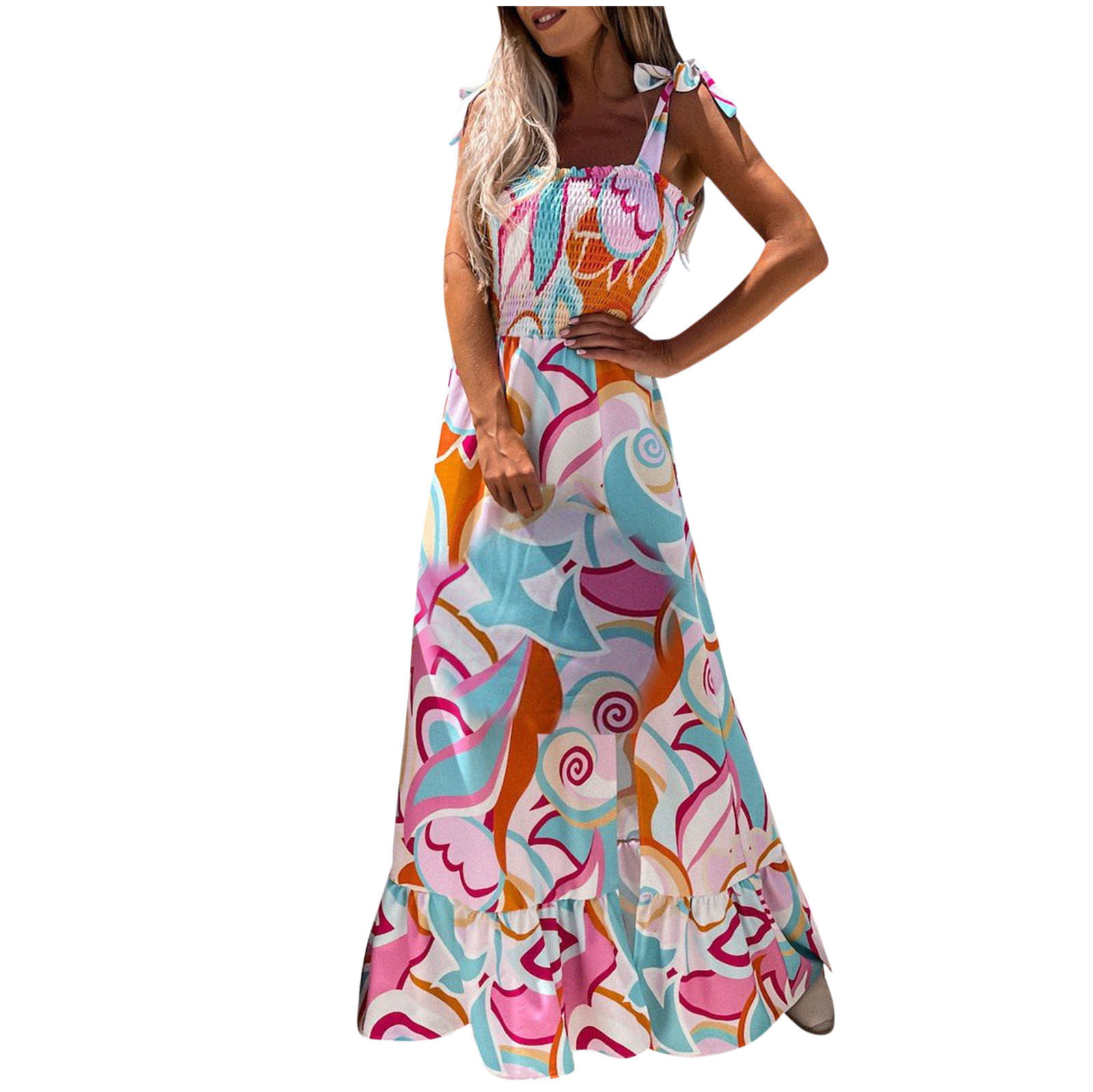 Fashion Dresses Maxi Dresses H&M Maxi Dress abstract pattern casual look 