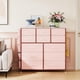 thumbnail image 4 of 12-cajón moderno dormitorio cómoda - ideal para hallway & entrada almacenamiento organizer con fabric, sturdy metal frame, y wood tabletop, easy-pull handles, 4 of 8