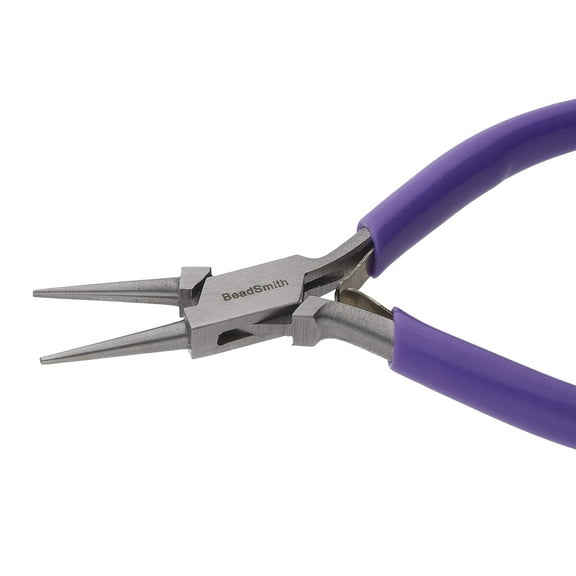 The Beadsmith Purple Handle Round Nose Pliers Round Nose with Spring