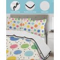 thumbnail image 3 of Quilt King Size Bedding Set, Watercolor Dots Reversible Summer Quilt 3 Pieces, Colorful Polka Dot Abstract Sprinkles Lightweight Bedspreads Coverlets with 2 Pillow Shams for All Seasons, 3 of 5