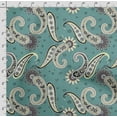 thumbnail image 4 of Soimoi Asian Paisley Printed, Cotton Fleece, Fabric by The Yard Sewing DIY Stretch Fabric 56 Inches Wide, WarmFabric for Hats, Coats, Gloves, Blankets, Turquoise Green, 4 of 5