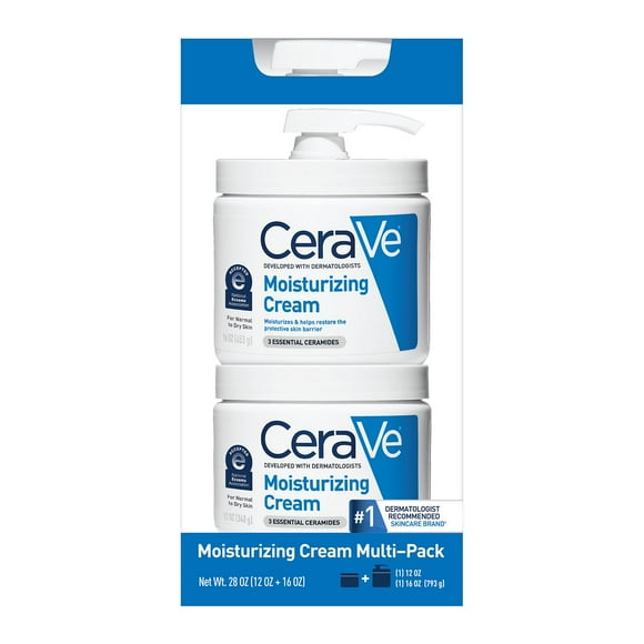 CeraVe Daily Moisturizing Cream Multi-Pack,16 oz. Pump + 12 oz. Jar
