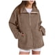 thumbnail image 2 of Abrigos y chaquetas casuales de manga larga sin capucha para mujer, abrigos de imitación de invierno lisos, chaqueta de polar con bolsillos de solapa y manga larga, abrigo informal de moda para mujer, 2 of 8