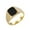 Gold Black Stone, variant on Unisex STAINLESS STEEL Big Square Agate Tiger's Eye Gemstone Couple Wedding Ring Solid Plated Promise Finger Band Gold Black Stone Size 10