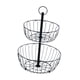 thumbnail image 2 of cesta de frutas,Soporte de cesta de fruta de metal de 2 niveles para encimera,Portafrutas Cuenco extraíble Bandeja desmontable,Cesta de alambre para frutas y verduras de 2 capas,Organizador de, 2 of 8