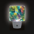 thumbnail image 3 of Hand Painted Tropical Leaf Night Light 2 Pack LED Nightlight Plug into Wall Dusk to Dawn Sensor Soft White, 3 of 7