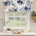 thumbnail image 3 of 2 Panels Vintage Blue Floral Valance for Windows, Farmhouse Watercolor Flower Butterflies Light Filtering Kitchen Curtains, Rod Pocket Window Treatment Curtain Valances for Living Room, 54"x18", 3 of 9