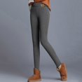thumbnail image 5 of Women Winter Casual Solid Warm Leggings Elastic High Waist Thermal Capris Workout Trousers Comfortable Sweatpants for Women Relaxed Fit Pant, 5 of 8