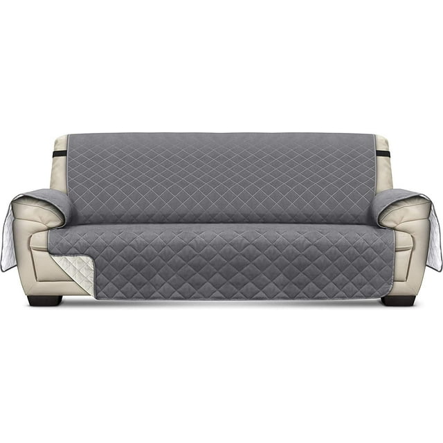 Housse de Canapé Imperméable avec Sangles Élastiques Réglables Lavable Antidérapante Protecteurs de Meubles (Grand/3 Places)