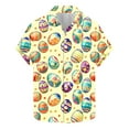 thumbnail image 2 of SGFCWSX Mens Hawaiian Shirt Short Sleeve Button Down, Easter Egg Print Lightweight Breathable Summer Casual Wear Multicolor Size XL, 2 of 5