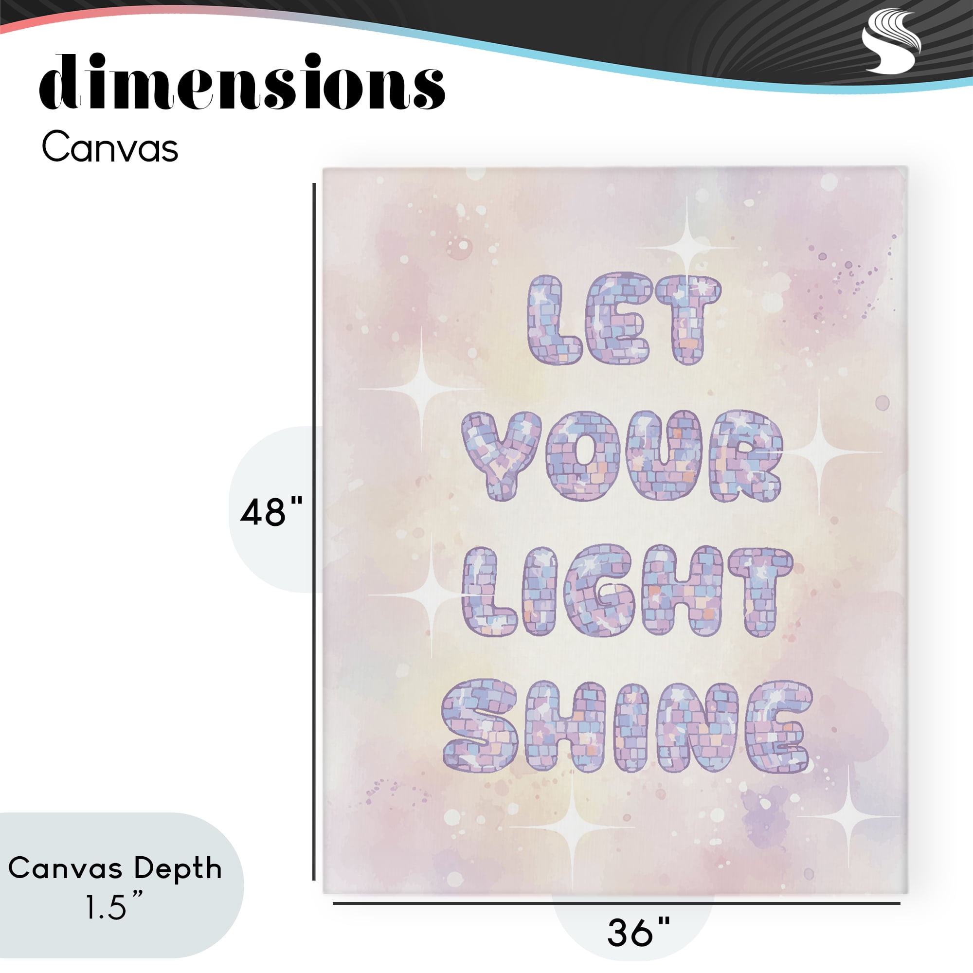 Stupell Industries Let Your Light Shine Pastels Canvas Wall Art, design by Lil' Rue