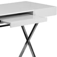 thumbnail image 3 of 44.25''W x 21.625''D White Computer Desk with Keyboard Tray and Drawers, 3 of 9