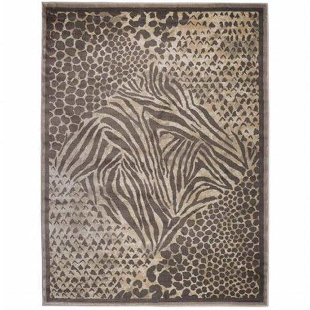 Radici 3808-0011-BROWN Garda Rectangular Animal Print Rugs, Brown - 5 ft. 3 in. x 7 ft. 3 in.