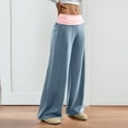 thumbnail image 5 of LWavelet Soft Fabric High Waist Flared Pants Women Daily Casual Wear Royal Blue L, 5 of 6