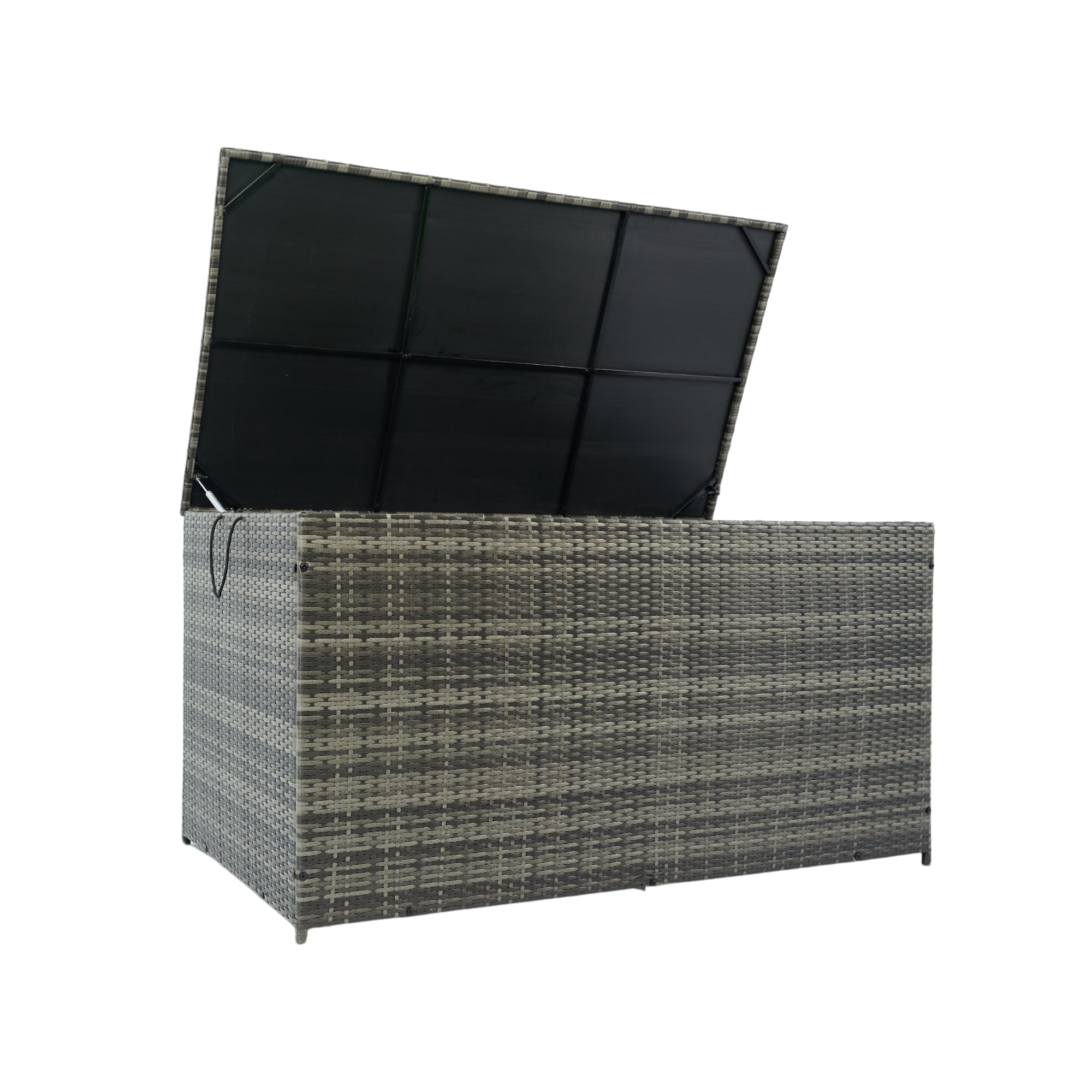 Aimee Lii Outdoor Storage Box, 200 Gallon Wicker Patio Deck Boxes with Lid, Outdoor Toy Storage for Kids, Gray