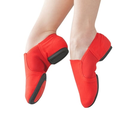 

Ritualay Womens Comfort Dance Shoes Elastic Jazz Shoe Walking Practice Soft Red Outdoor 8.5