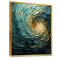 thumbnail image 2 of Designart "Teal Spiral Of Majestic Motion IV" Abstract Spirals Floater Framed Canvas Prints, 2 of 5