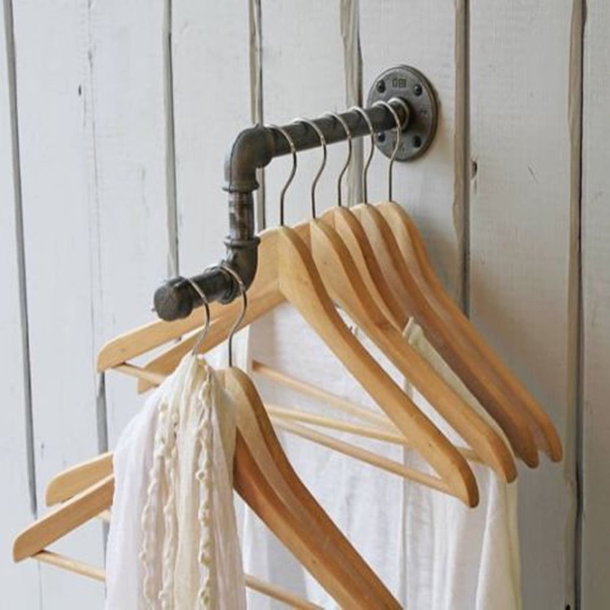 Industrial Pipe Wall Rack Clothing Rack Closet Organization Retail 