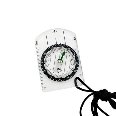 Outdoor Navigation Compass, Mini Acrylic Hiking Compass, Portable Survival Compass, Durable Map Scale Lanyard, Accurate Orienteering Tool for Adventurers