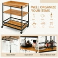 thumbnail image 6 of Costway 3-Tier Wine Bar Cart Rolling Rack Serving Trolley Detachable Top & Glass Holder, 6 of 10