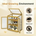 thumbnail image 4 of DSstyles Cold Frame Greenhouse, Mini Wooden Greenhouse Raised Flower Planter Shelf With Transparent Doors And 2 Tier Shelves, Small Greenhouse For Indoor Outdoor Garden Yard, 4 of 7