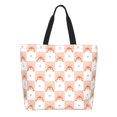thumbnail image 1 of Balery love plaid fox Bolsa Tote Estilo Estético con Cremalleras, Bolsa de Hombro, Bolsa de Compras Grande y Plegable, 1 of 8
