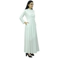 thumbnail image 6 of Bimba Women's Long Sleeve Maxi Mandarin Collar Plain Jilbab Dress With Pockets, 6 of 7