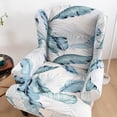 thumbnail image 3 of Wing Back Chair Covers with Arms Piece Slipcovers for Armchair Washable Stretch Print Pattern Wingback Chair Cover Furniture Protector Geometry, 3 of 8