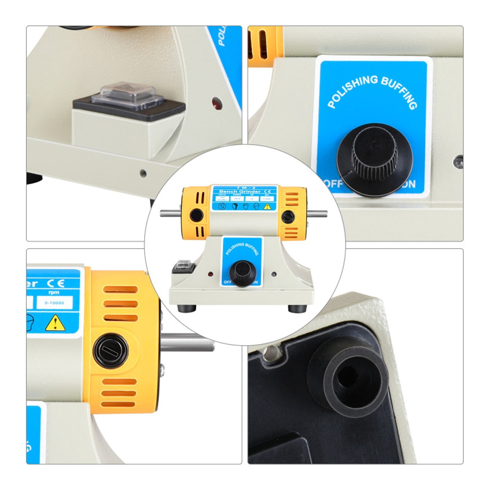 Jewelry Rock Gem Polishing Buffer Machine Bench Lathe Polisher 350W Electric Grinder Mill Grinding Machine Polisher Tool Kits