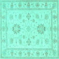 thumbnail image 1 of Ahgly Company Indoor Square Oriental Turquoise Blue Traditional Area Rugs, 8' Square, 1 of 4