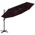 thumbnail image 1 of vidaXL Parasol 4 Niveaux avec Mât en Aluminium Bordeaux Rouge 3x3 m, 1 of 4