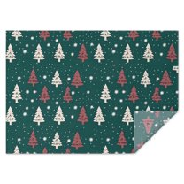 Dark Green Christmas Tree Pattern Rectangle Tablecloth 60"x84",Waterproof Polyester Rectangle Table Cloth, Wipeable Spillproof Polyester Tablecloth for Dining, Camping, Indoor and Outdoor