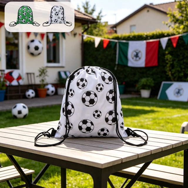 MTBLYS Mini Soccer Backpack Drawstring Storage Pouch Polyester 1-Pack Game Day Travel Gym Essentials