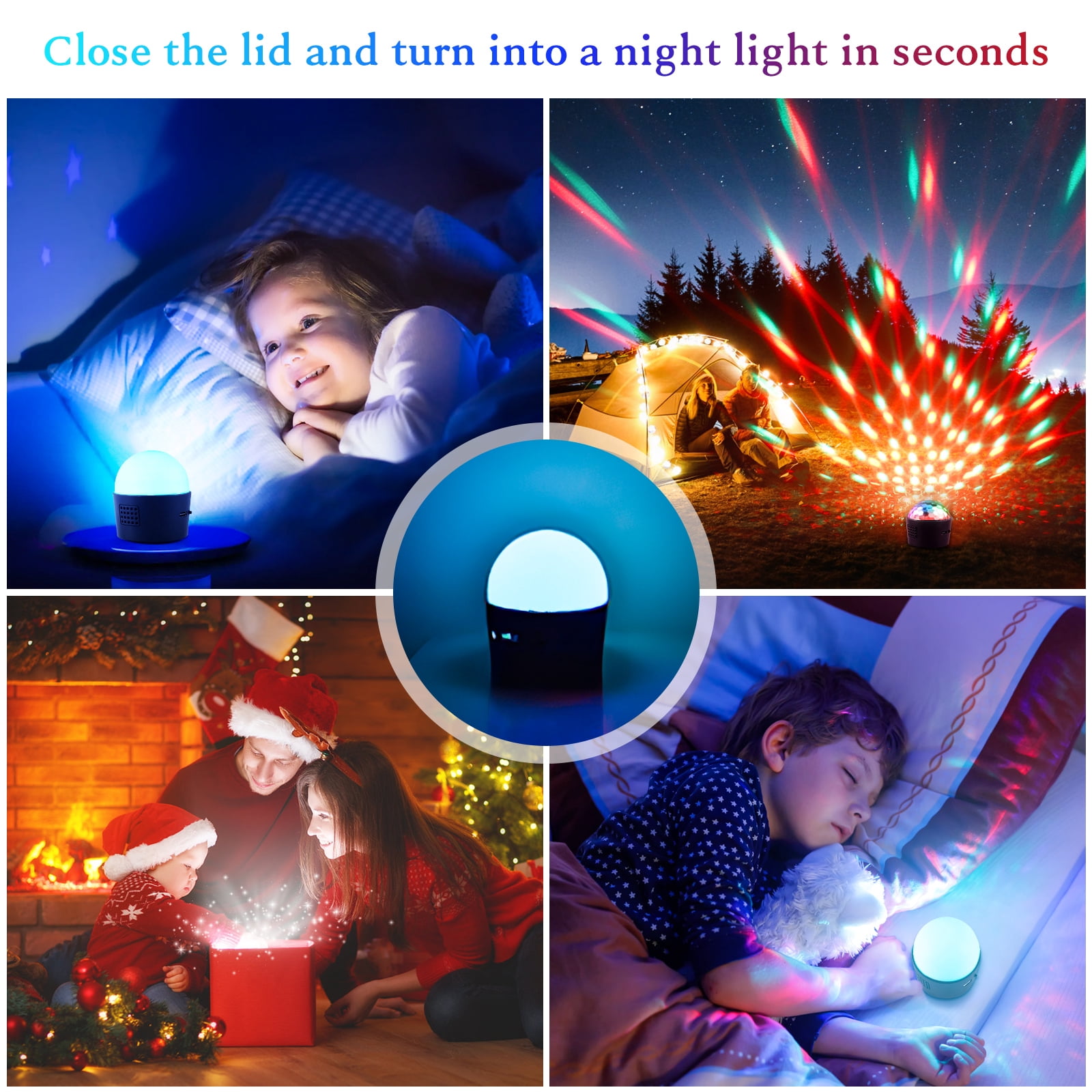 2 Pack LED Disco Ball Light, Sound Activated RGB Party Lights, Mini Stage Lighting for DJ, Home, Bar and Holiday Decor