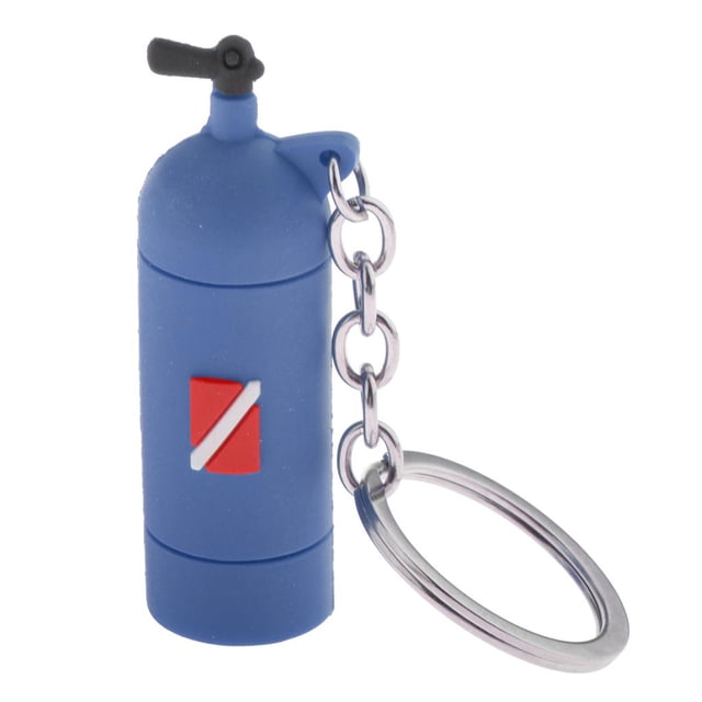 Cilindro de silicona perfecl buceo acero inoxidable llavero azul
