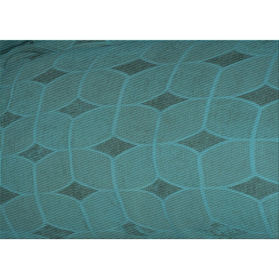 Ahgly Company Machine Washable Indoor Rectangle Transitional Medium Teal Green Area Rugs, 5' x 7'