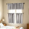 thumbnail image 6 of QualiVow 3-Piece Buffalo Check Kitchen Curtain Set, Farmhouse Gingham Valance and Tiers, Rod Pocket Window Decor, 6 of 7