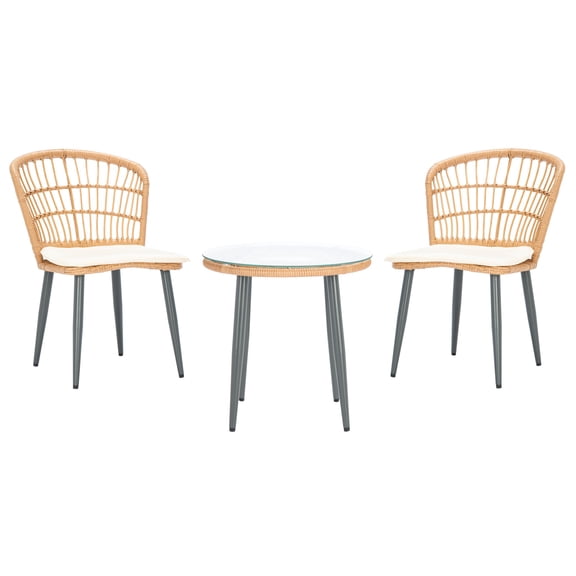 Safavieh Prenza Outdoor Patio 3 Pc Bistro Set - Natural/Beige