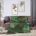 thumbnail image 7 of Green Camouflage Blanket, Fluffy Soft Cozy Blanket Flannel Plush Microfiber Couch Throw, Bedding, 40"x30", 7 of 7