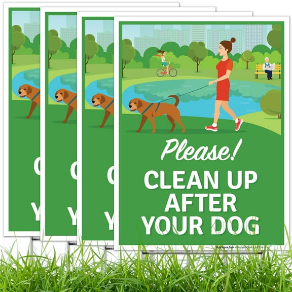 Please Clean Up After Your Dog Thank You With Graphics Sign,