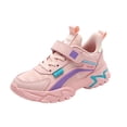 thumbnail image 2 of HTHLVMD Kids Girls Sneakers, Colorblock Running Shoes, Hook and Loop Sneakers, Girls Sneakers Glitter Tennis Shoes Lightweight Non-Slip Running Walking Shoes for Toddler/Little Kid/Big Kid, Pink 8Y, 2 of 9