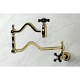 thumbnail image 2 of Kingston Brass KS2102PKX Duchess Wall Mount Pot Filler Faucet, Polished Brass, 2 of 8