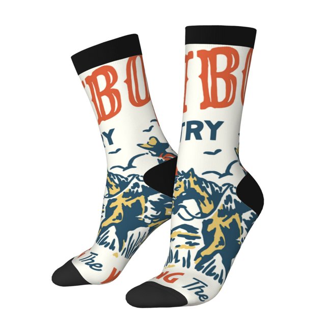 Fotbe Cowboy Rising Horse Calcetas Largas con Estampado para Hombre y Mujer – Calcetas de Compresión Transpirables y Elásticas, Viajar y Uso Diario Talla 5-11