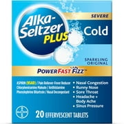 Alka-Seltzer Plus Powerfast Fizz Severe Cold Medicine, Original Effervescent Tablets, 20 Count